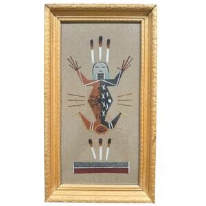 Vintage 1981 Mesa Verde Navajo Sandpainting Mother Earth & Father Sky
